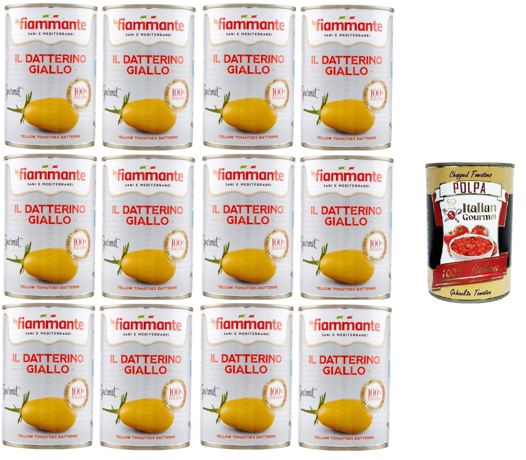 La fiammante Il Datterino giallo Gelber Datterino 12x400g+ Italian Gourmet polpa 400g