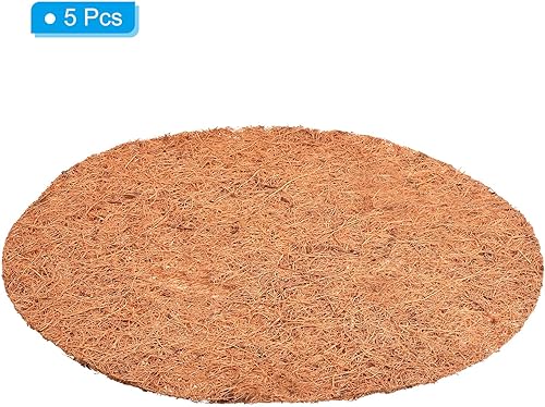 Miniatura 3 de PATIKIL Tapete de fibra de coco de 12 pulgadas, paquete de 5 protectores redondos de fibra de coco para plantas en macetas de interiores y exteriores
