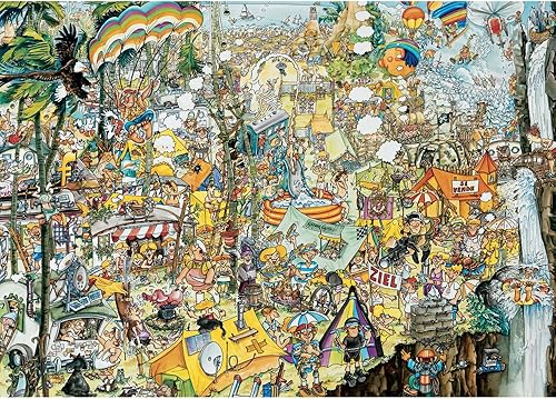 Bits and Pieces - Rompecabezas de 3000 piezas para adultos Crazy BBQ Rompecabezas de escena de festival de 3000 piezas por Artist Gerold Como