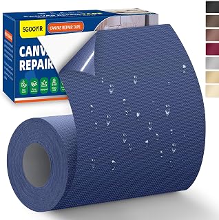 Parche Adhesivo de Tela Azul marino, 10x200cm Impermeable Tela Adhesiva para Tapizar, Parche Reparación de tela para Tiendas de Campaña, Fundas para Barcos, Sofás, Sillas