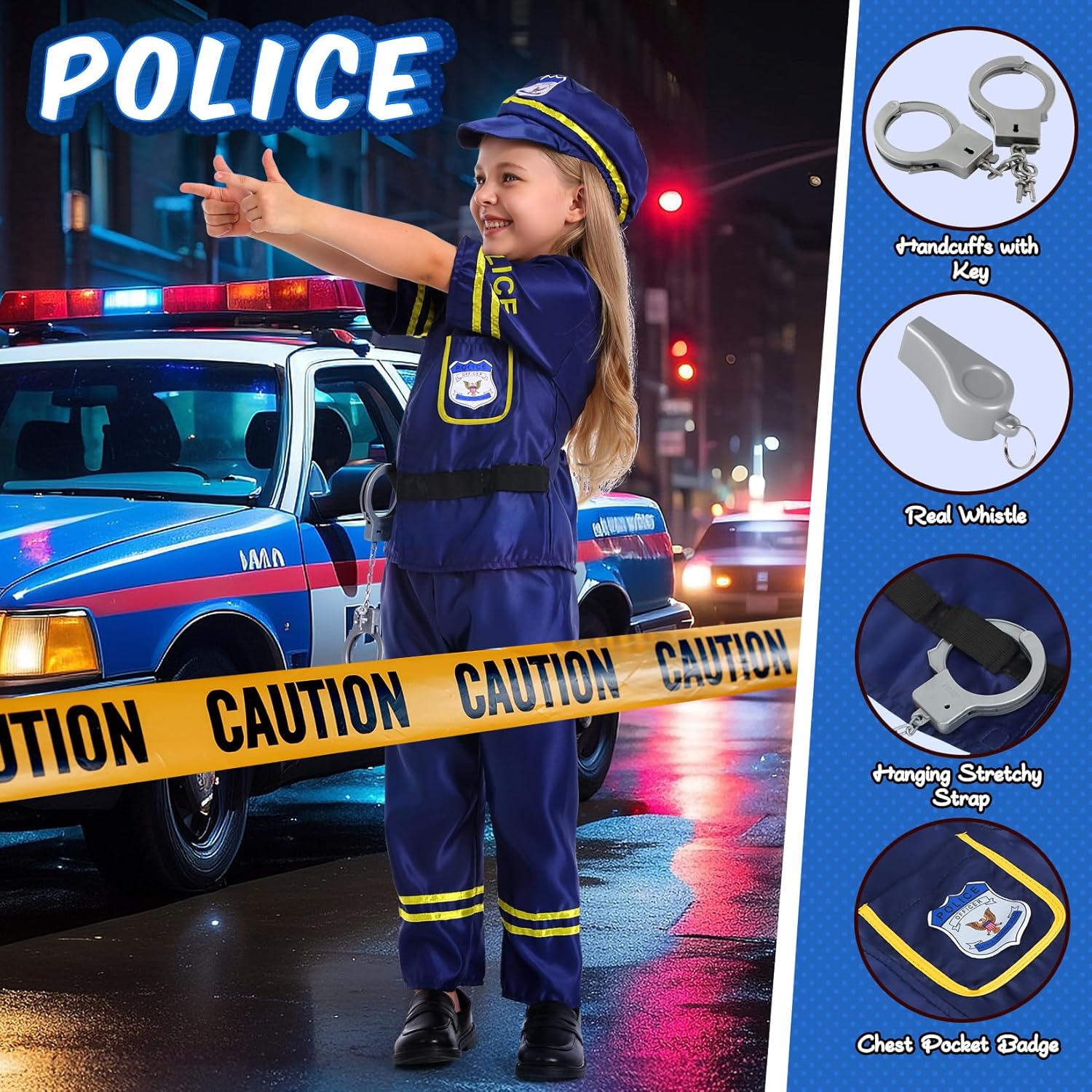 Toddler Dress Up Clothes Boys Dress Up Costumes for Kids Pretend Play, Firefighter, Police, Astronaut, Hero Capes for Kids Birthday Halloween Costumes Christmas Toys Gifts for Boys Girls Age 3-6 - Image 5