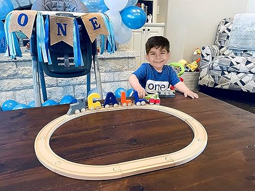 Miniatura 8 de Construye tu propio nombre, rompecabezas de trenes, juguete educativo con letras extra grandes de 3 pulgadas cada rompecabezas de madera con nombre