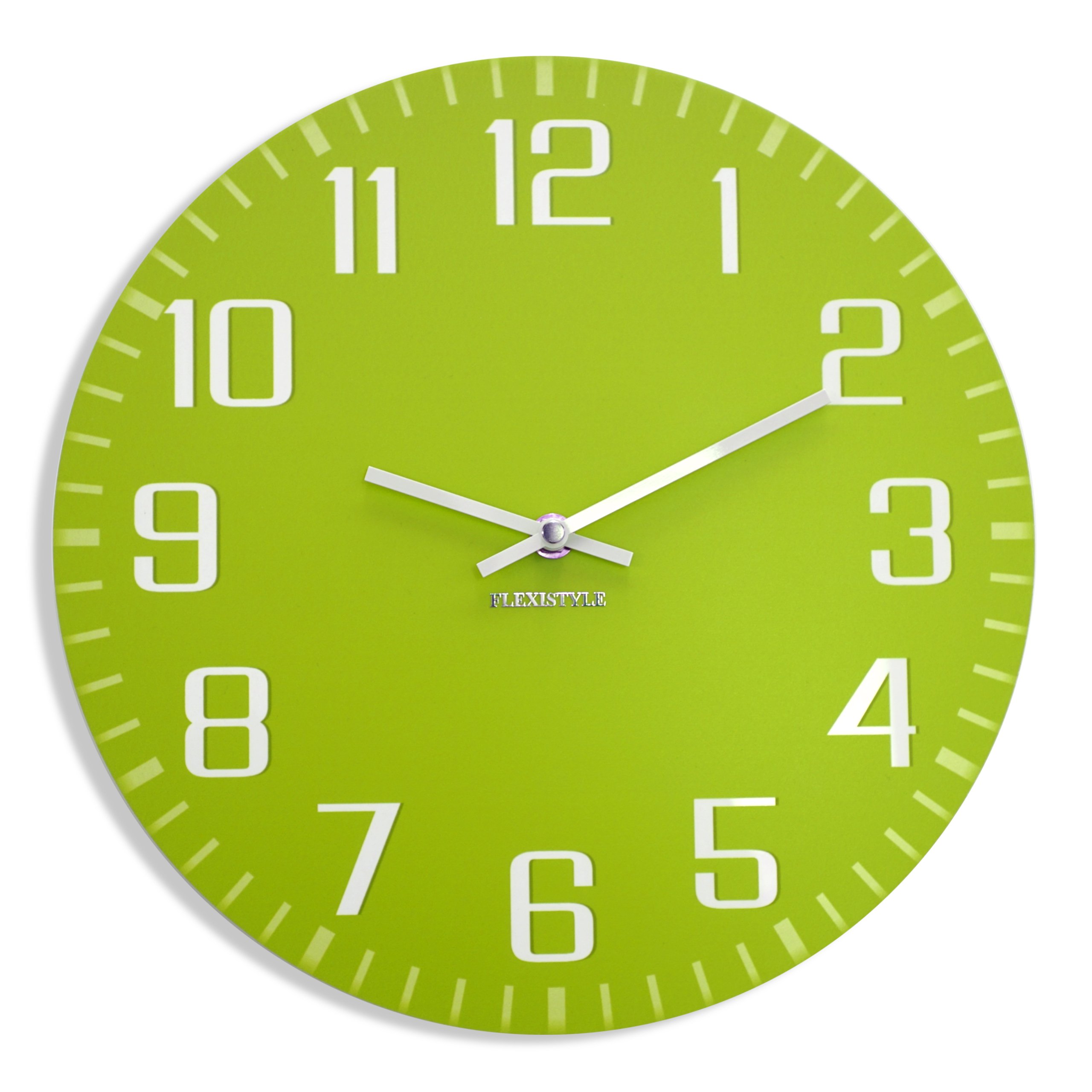 Horloge murale moderne FLEXISTYLE olive 30 cm pour salon et bureau