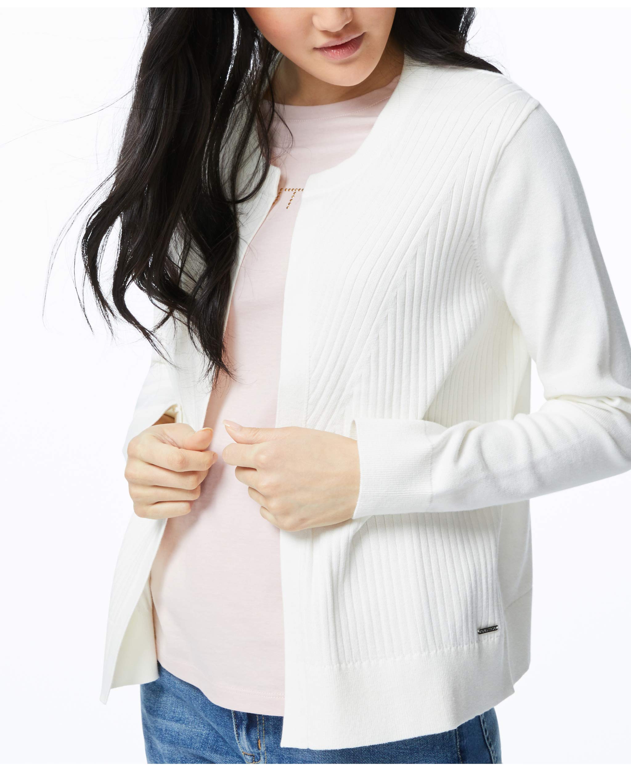 Nautica Women's Ribbed Open Layering Cardigan Suter crdigan Mujer