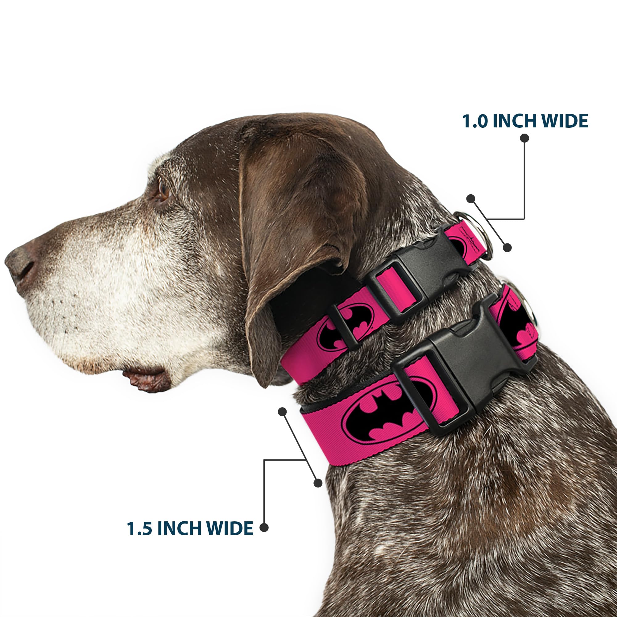 Buckle-Down Hundehalsband – Batman-Signal, Polyester, 22,9–38,1 Cm, 2,5 Cm Breit