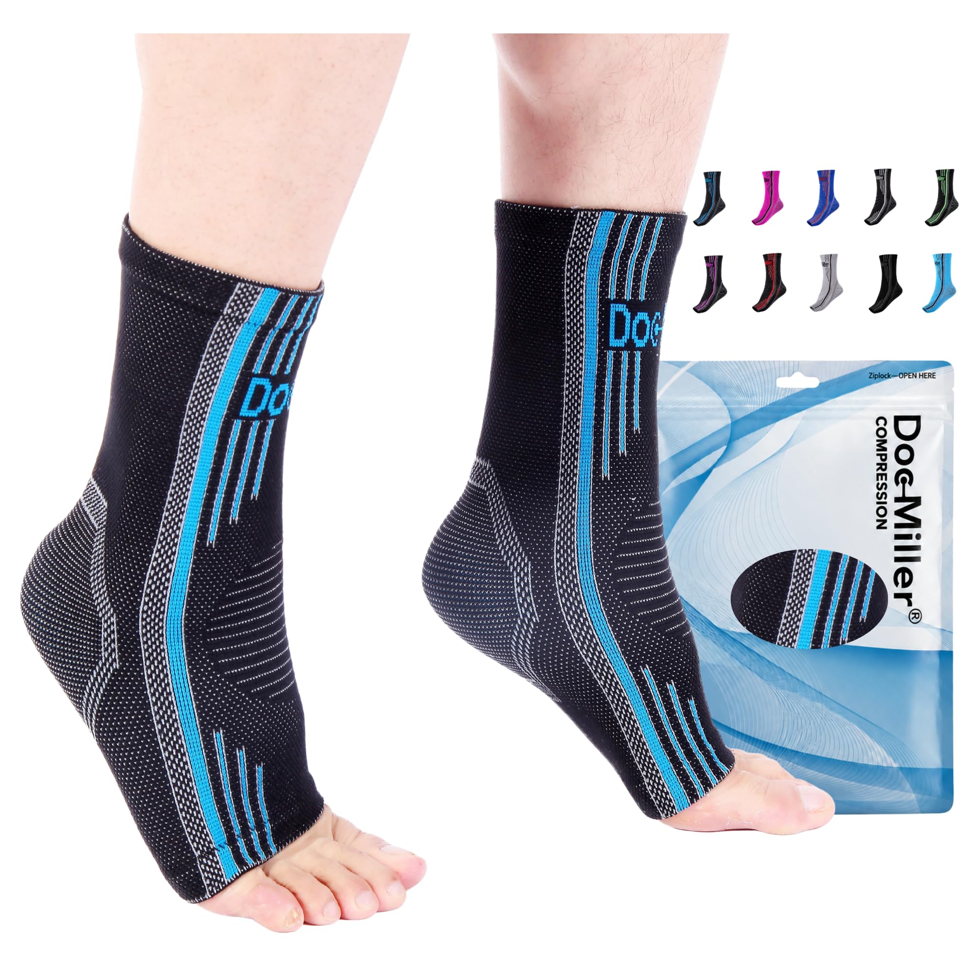 Doc Miller Aparatos ortopédicos de soporte para el tobillo. Calcetines para pie plantar hinchado fascitis tendinitis de Aquiles