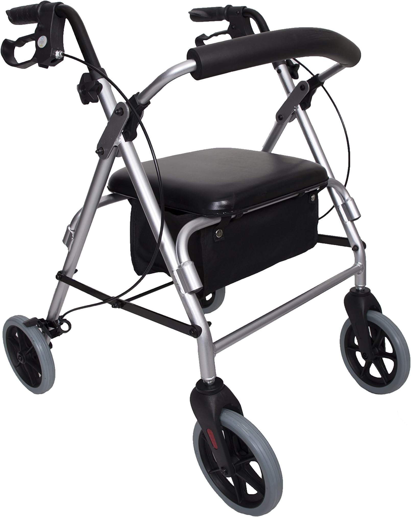Ultralite Lightweight Folding Rollator Four Wheeled Walking Zimmer Frame with Seat and Brakes.