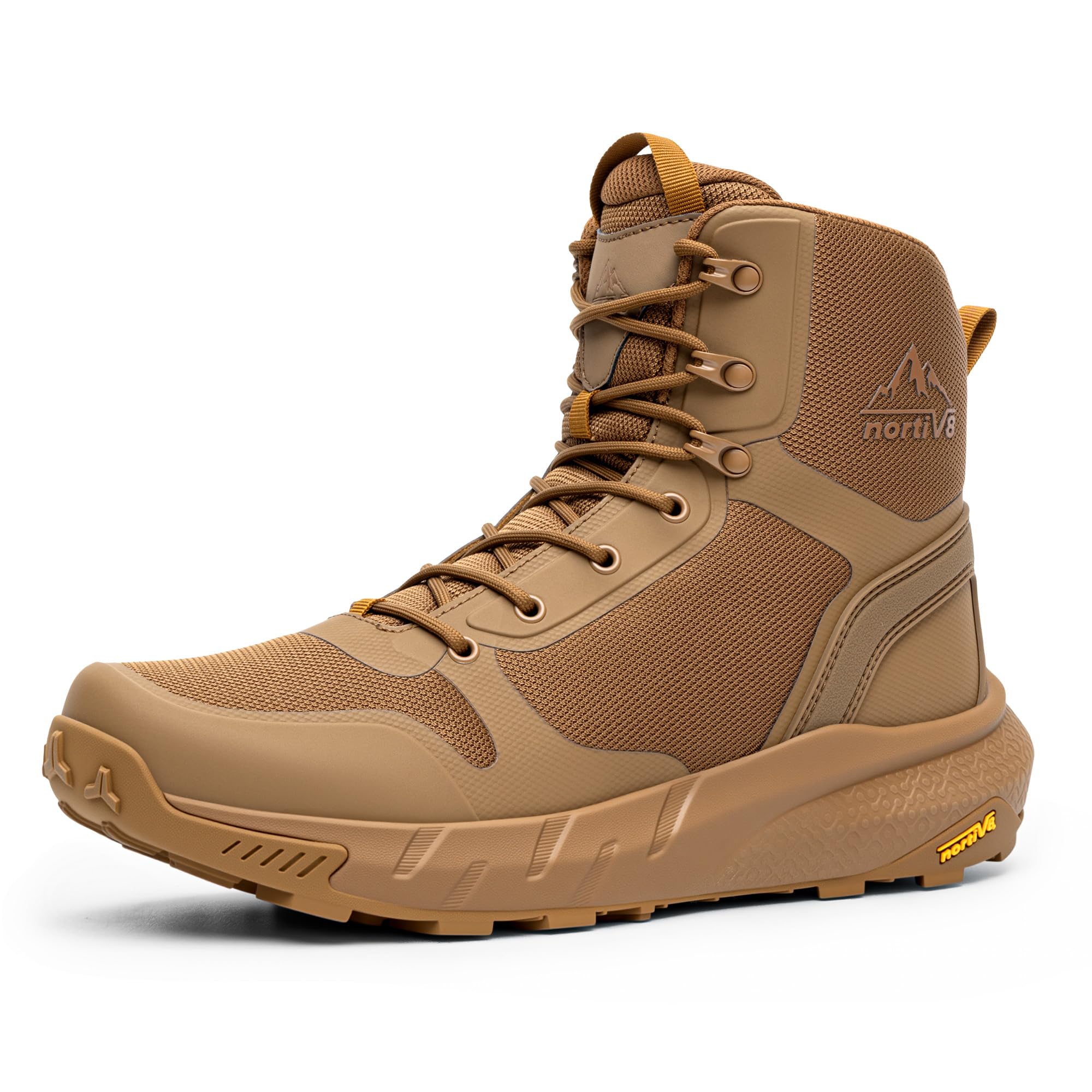 NORTIV 8 Men's Military Tactical Boot Lightweight Comfortable Boots for Work All Day Side Zipper Motorcycle Combat Hiking Boots Metrostrike(8-9 Inches)