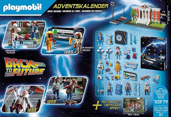 PLAYMOBIL Adventskalender 2021-70574 Back to The Future mit Sammelfiguren und Zubehörteilen der Science-Fiction-Triologie hinter jedem Türchen, 97-teilig, Ab 5 Jahren - 4