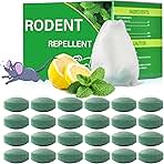 Pest Rodent Repellent, 24 Pack Peppermint Oil for Mice, Mouse, Rats, Spider, Roach, Ant, Bugs, Squirrel, Insect Control Indoor & Outdoor, Natural Deterrent Replace Trap Poisoning Family & Pet Safe