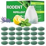 Mouse Rodent Repellent, 24 Pack Peppermint Oil for Mice, Mouse, Rats, Squirrel, Pest Control Indoor & Outdoor Use, Natural Deterrent Replace Trap Poisoning Family & Pet Safe Green