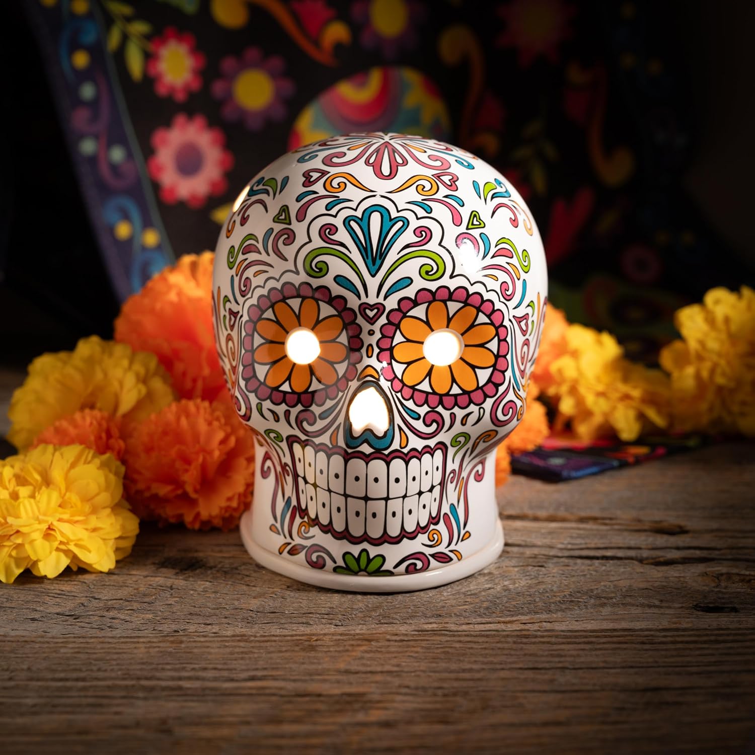 Scentsationals Wax Melt Warmer, for Scented Wax Melts - Day of The Dead Collection Vistoso - Candle Melter for Fragrance Cubes and Tarts