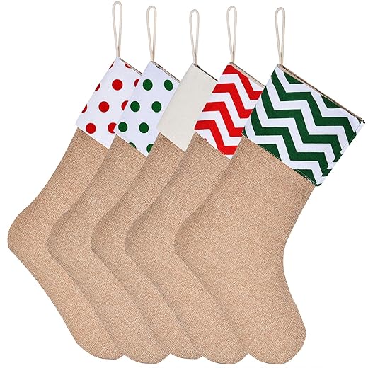 Sunshane Burlap Christmas Stockings Xma
