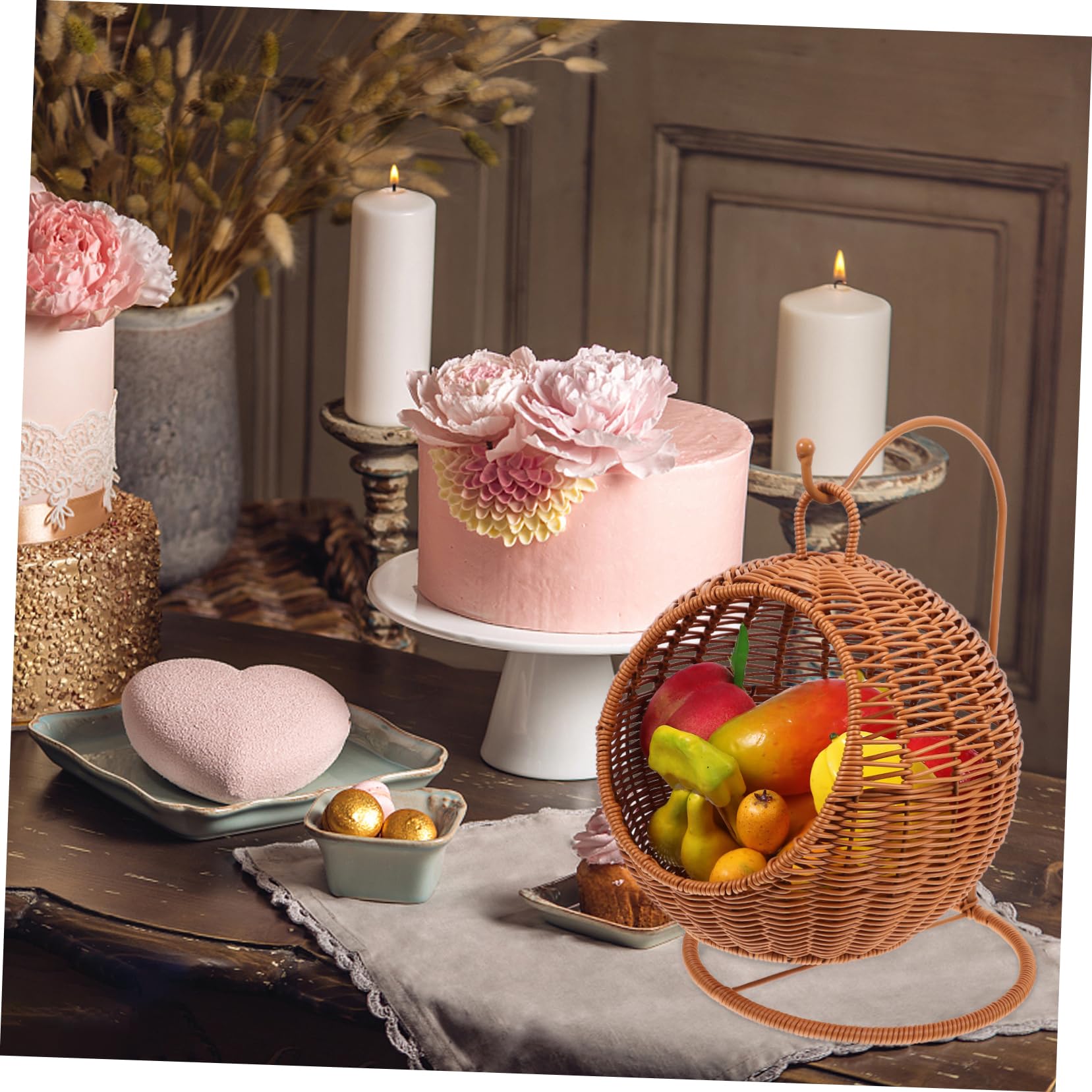 Zerodeko Contenitore Confettata in Pvc Marrone, Cesto per Frutta Originale e Resistente, la Conservazione di Frutta e Spezie in Cucina o Negozio