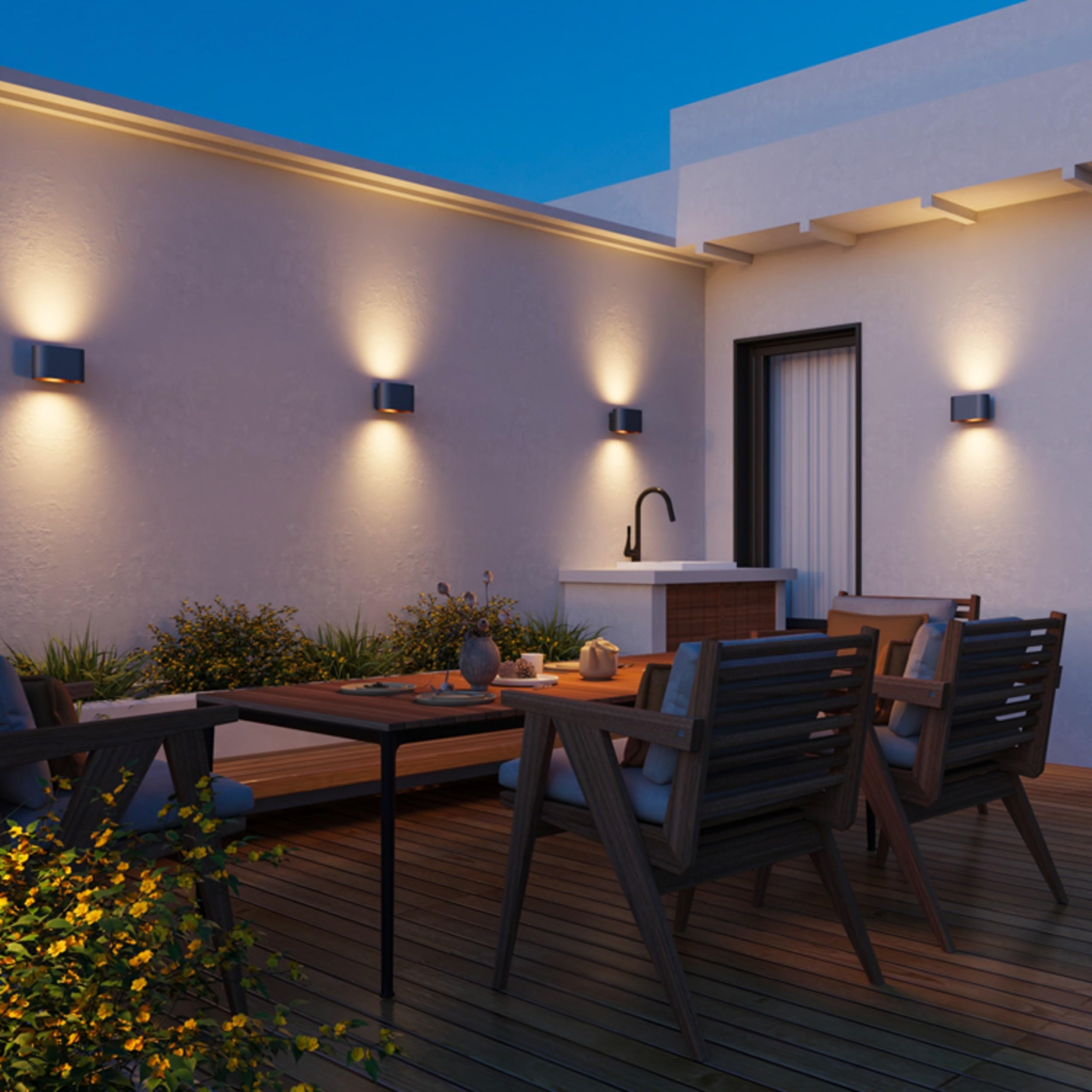 Calex Wandlamp buiten E27 | Rechthoek | Glas | IP44 | Zwart Calex