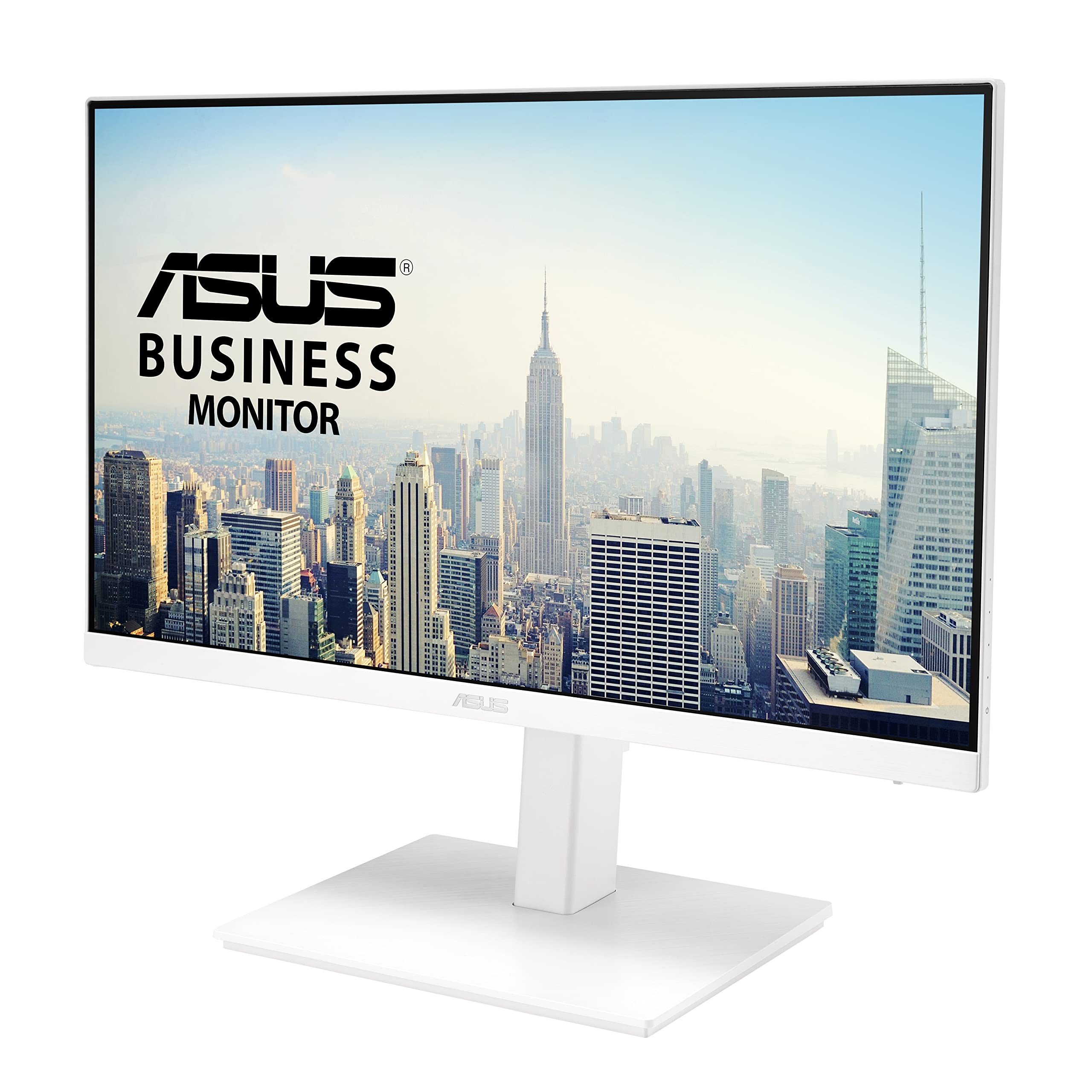 ASUS VA24EQSB-W Monitor Business 24, Full HD, IPS, 75 Hz, Tecnologia Adaptative-Sync a Basse Luci Blu Anti-Sfarfallio, Design Ergonomico Senza Cornice, Montabile a Parete, Bianco