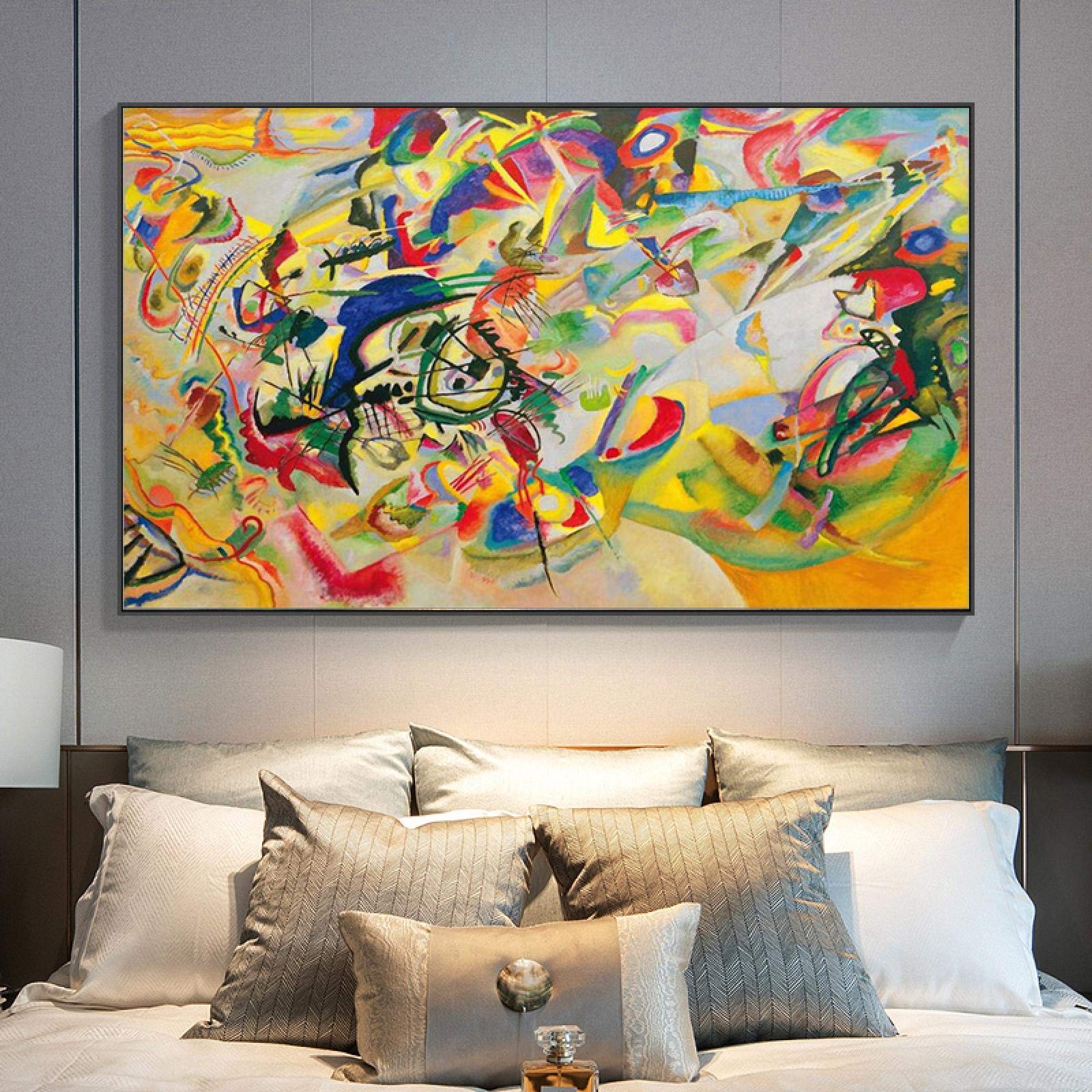 Fresque Murale En Céramique Wassily Kandinsky – 48x32 Pouces, Carreaux 8x8, Multicolore (PT22714)