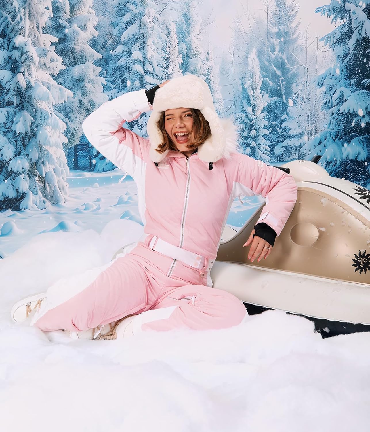 Tipsy Elves Snow Suits for Women - Retro Cute Women’s Insulated Ski Suit - Warm Waterproof Winter One Piece Outfit