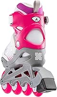 Vista 5 de Bladerunner by Rollerblade Phoenix - Patín en línea ajustable para niñas, blanco y fucsia, juvenil, patines en línea de alto rendimiento