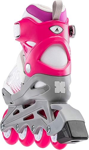 Miniatura 5 de Bladerunner by Rollerblade Phoenix - Patín en línea ajustable para niñas, blanco y fucsia, juvenil, patines en línea de alto rendimiento, para
