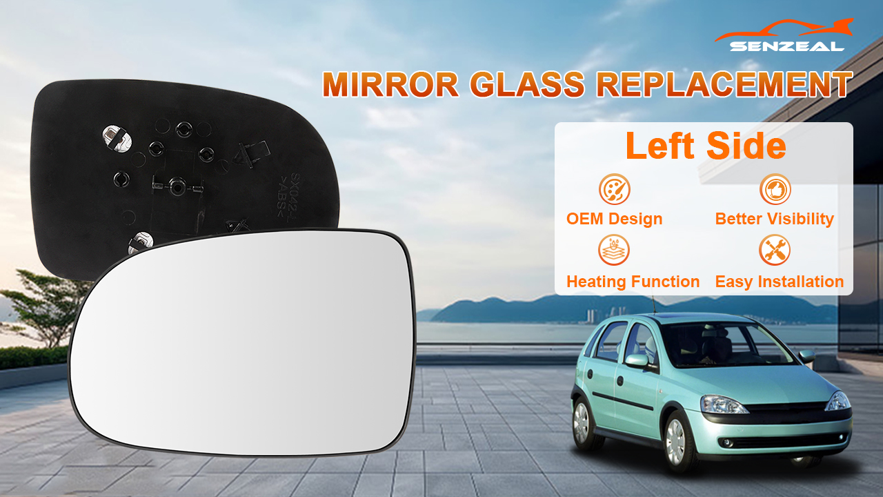 SENZEAL Spiegelglas Ersatz für Opel Corsa C 2000-2006 Außenspiegel Glas Fahrerseite Beheizbar mit Trägerplatte 1426527 (Links SENZEAL Spiegelglas Ersatz für Opel Corsa C 2000-2006 Außenspiegel Glas Fahrerseite Beheizbar mit Trägerplatte 1426527 (Links
