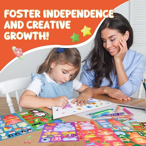 Miniatura 24 de sinceroduct 100 hojas de calcomanías para niños, haz tu propia calcomanía, 20 estilos impermeables para niños, calcomanías de animales para Navidad