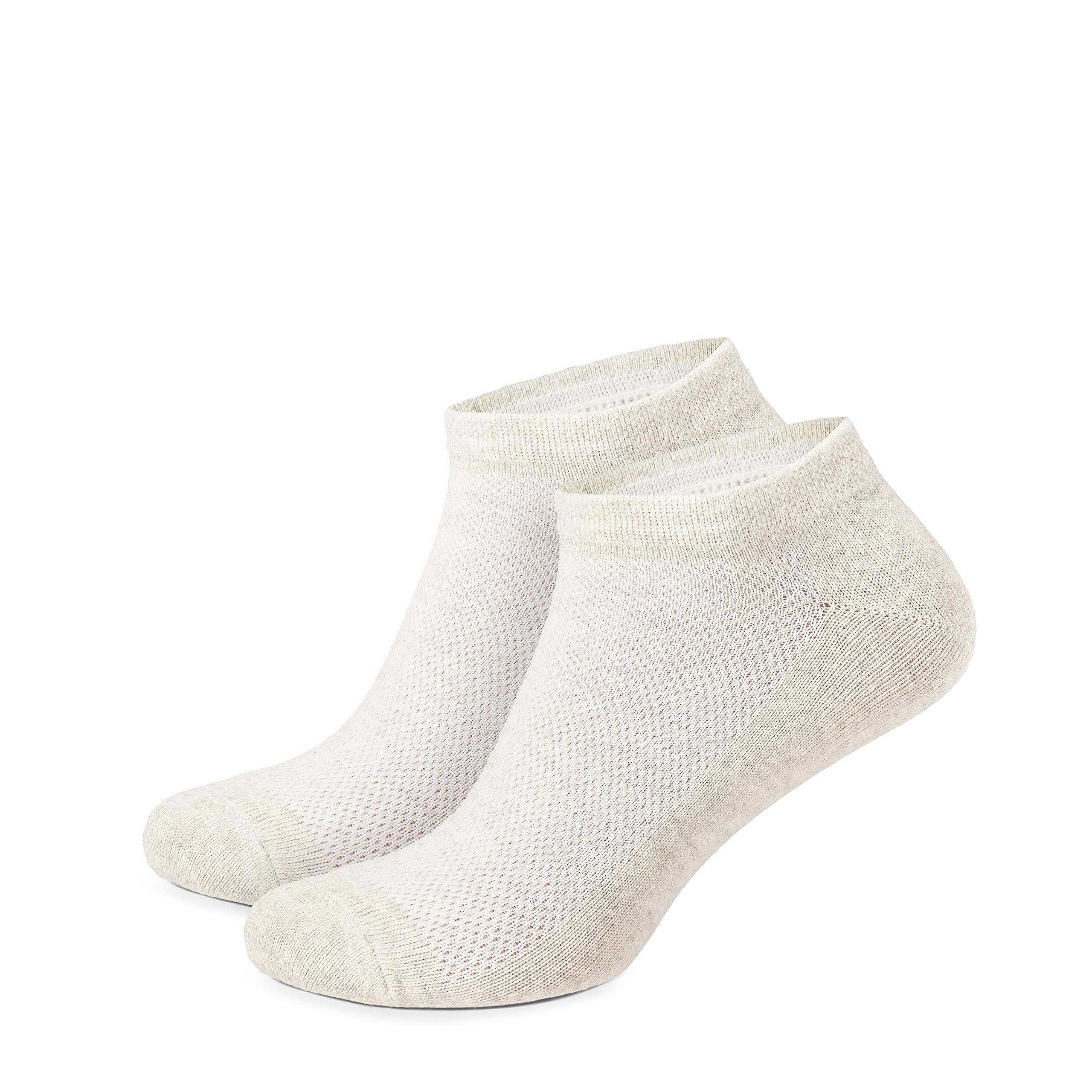 Short Mesh-knitted Breathing Moisture-Wicking Men’s Organic Linen Socks, 5-pack, Undyed, 7.5-10.5 UK