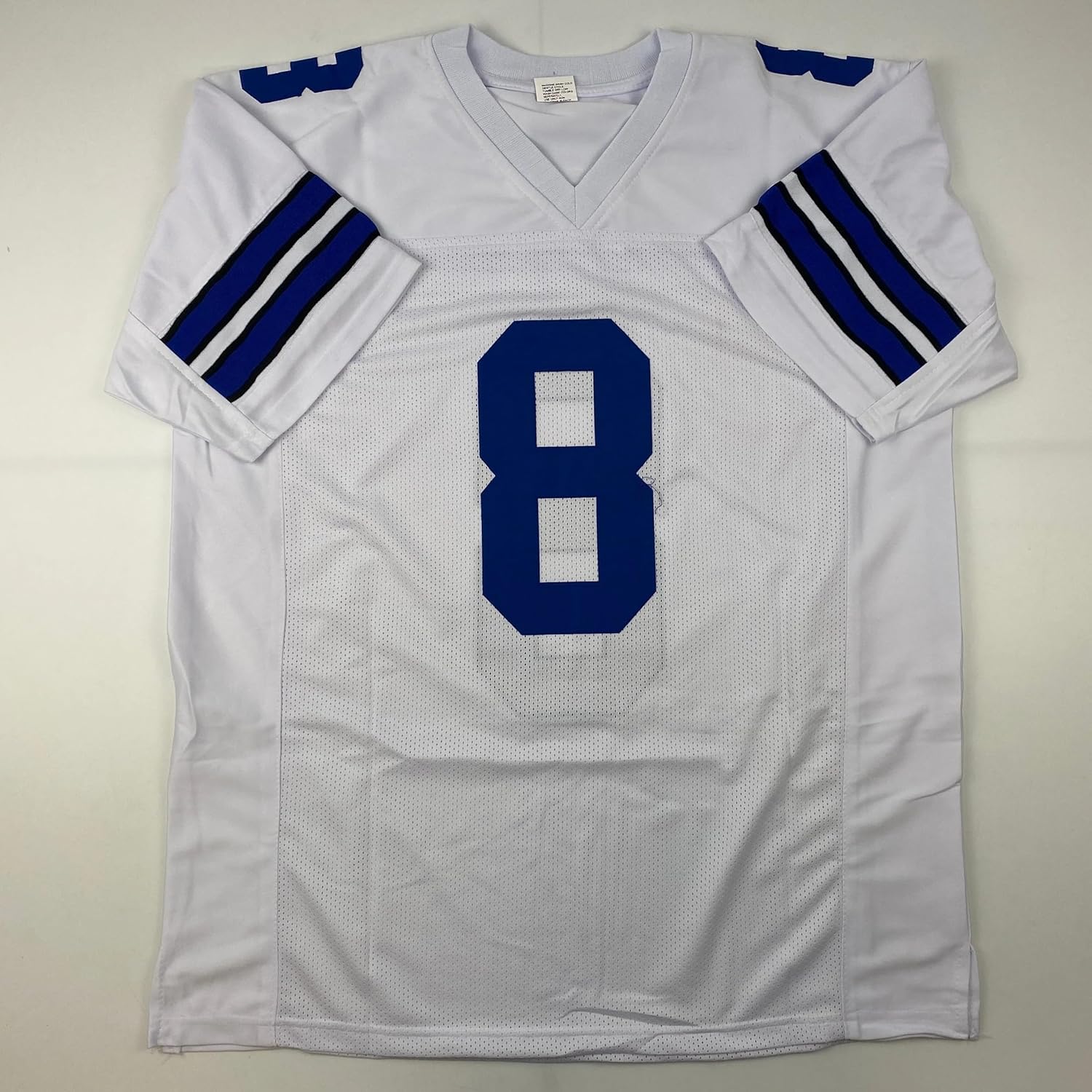 Facsimile Autographed Troy Aikman Dallas White Reprint Laser Auto Football Jersey Size Men's XL - Image 3