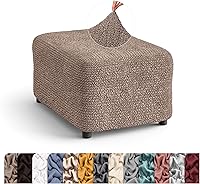 Vista 14 de PAULATO BY GA.I.CO. Funda otomana grande para taburete, funda de tela de poliéster suave, protector elástico de muebles de 1 pieza, colección Mango