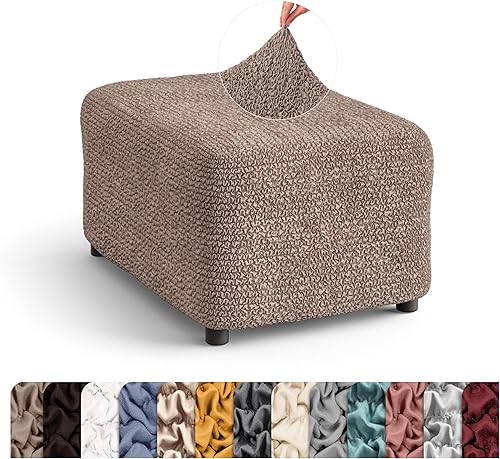 Miniatura 14 de PAULATO BY GA.I.CO. Funda para Otomana Pequeña Funda para Taburete Funda para Puf - Funda de Tela de Poliéster Suave - Protector de Muebles Elástico