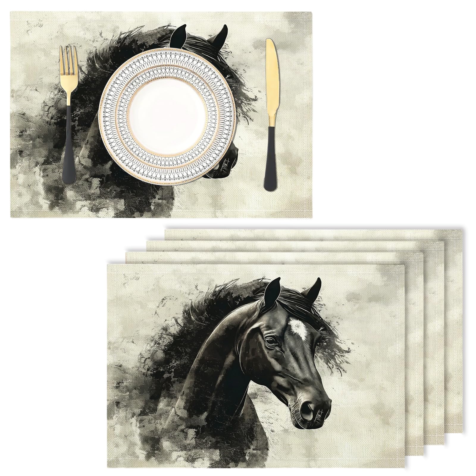 Set de table rectangulaire lin de coton pour protéger votre table des taches