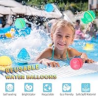 Vista 3 de Reusable Water Balloons Refillable Water Bomb, Soft Silicone Water Balls with Mesh Bag, Quick Fill & Self-Sealing Water Balloons for Water Fight