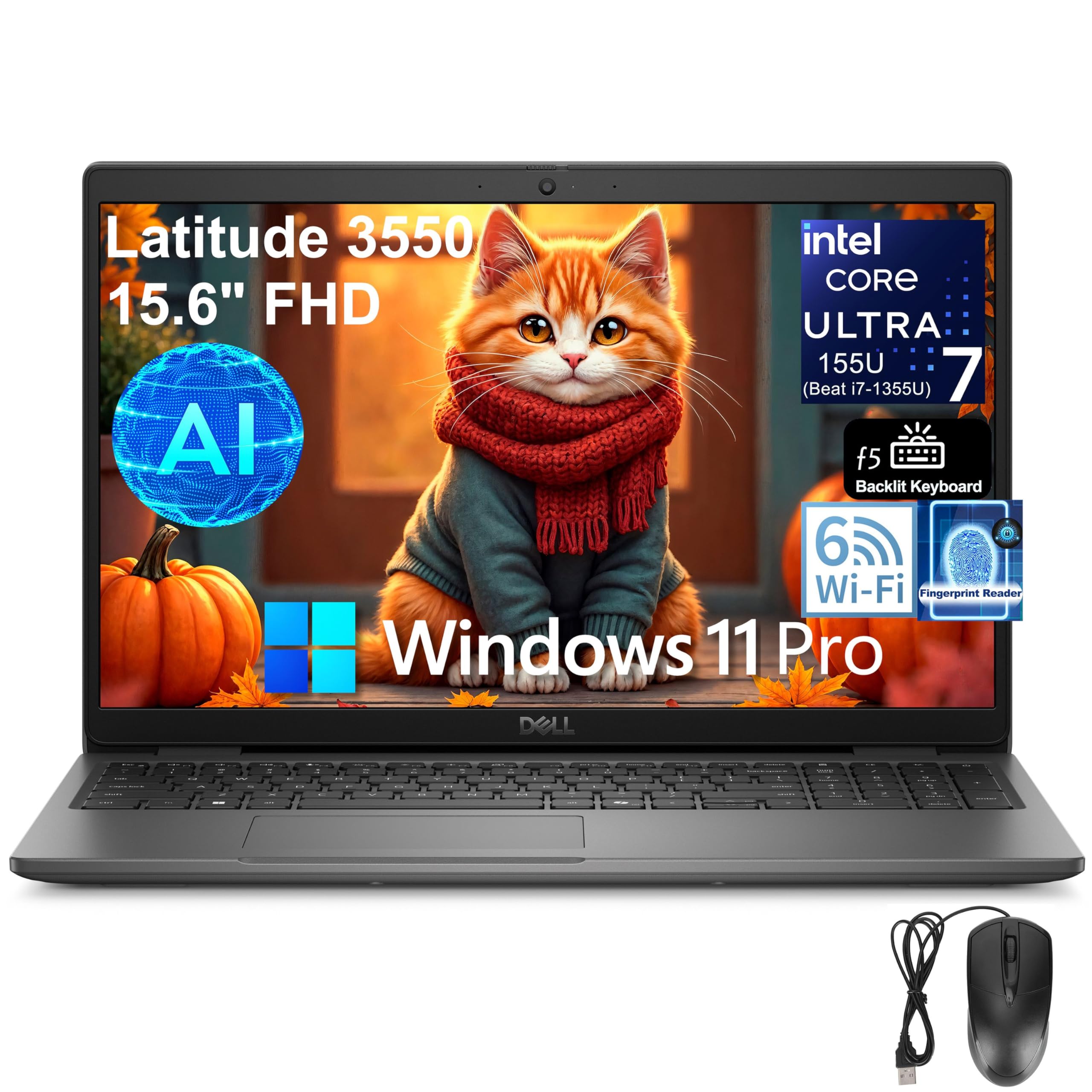 Dell Latitude 3550 15 Business AI Laptop, 15.6
