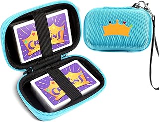Meetikar Travel Card Games Case Compatible with Enterprises Five Crowns Card Games Set, Hard Carrying Card Case for UNO and Phase 10 Playing Card Case (Not Including Cards) (Blue)