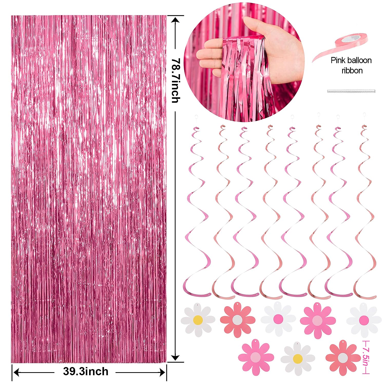 Pink Red Birthday Party Decorations Kit - FREE SHIPPING -3