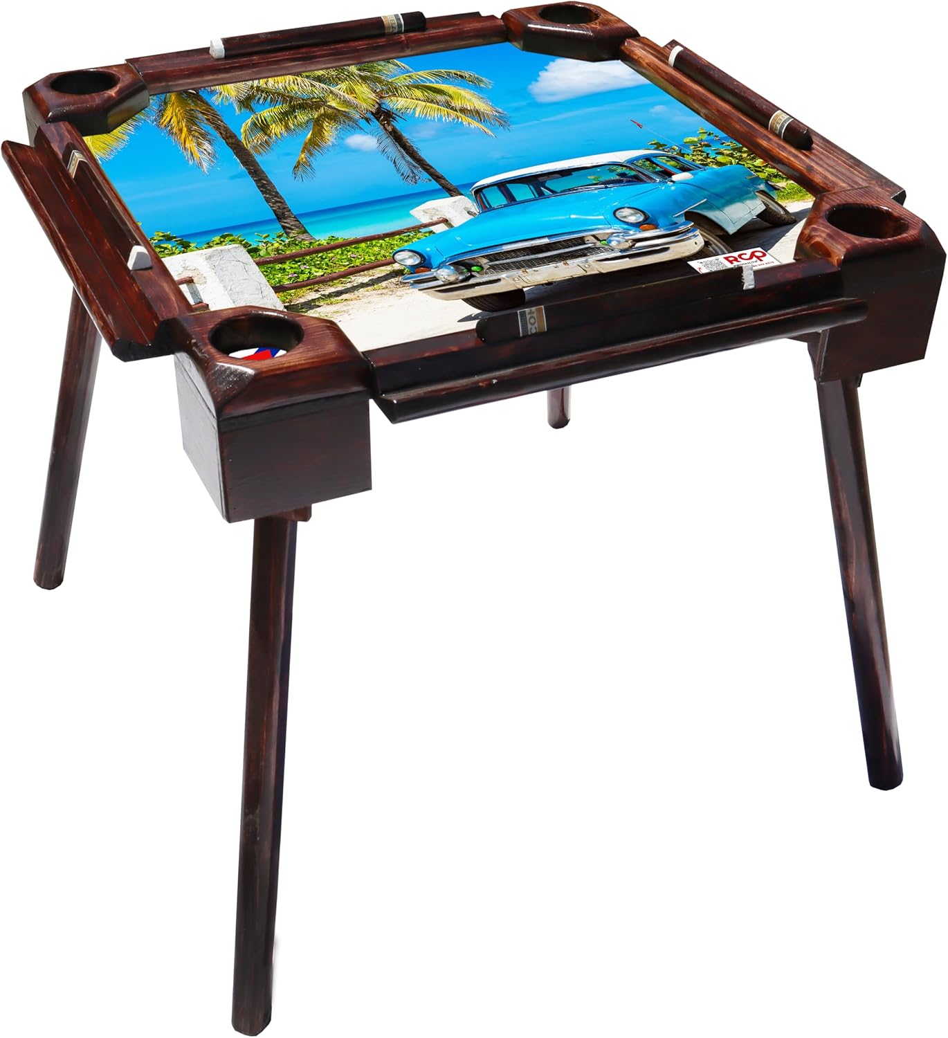 Puerto Rico Collage Domino Table. New Mesa de Domino con Imagen de la Isla del Ecanto Puerto Rico