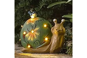 Garden Statue Figurine - Solar Powered Resin Animal Sculpture