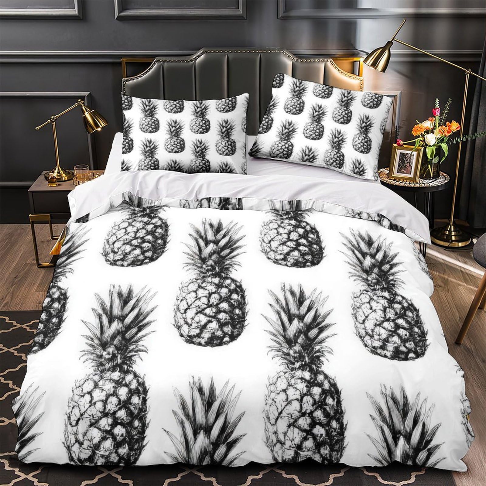 Housse de couette ananas imprimé 3D haute densité super douce