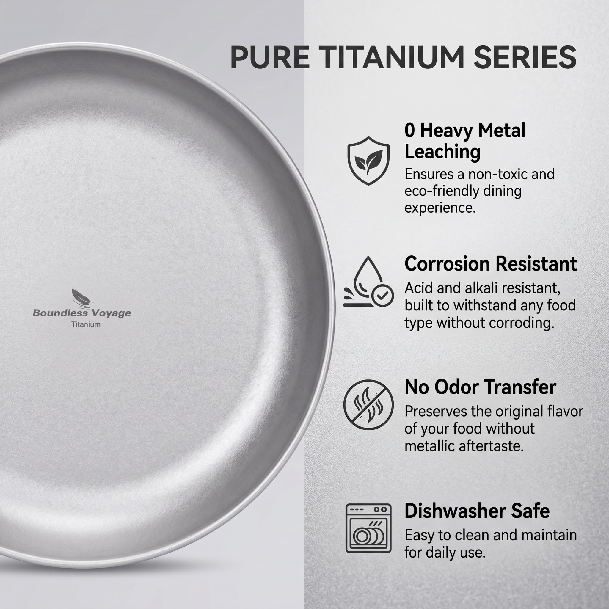 iBasingo Titanium Pan Dish Plate with Carry Mesh Bag Ultralight for Outdoor Camping Tableware Cookware Mess Kit 3 Size