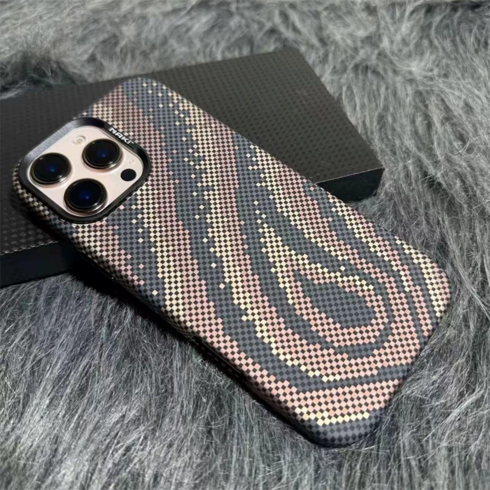 Coque en fibre de carbone pour iPhone 15 Pro Max avec support d'objectif - 3