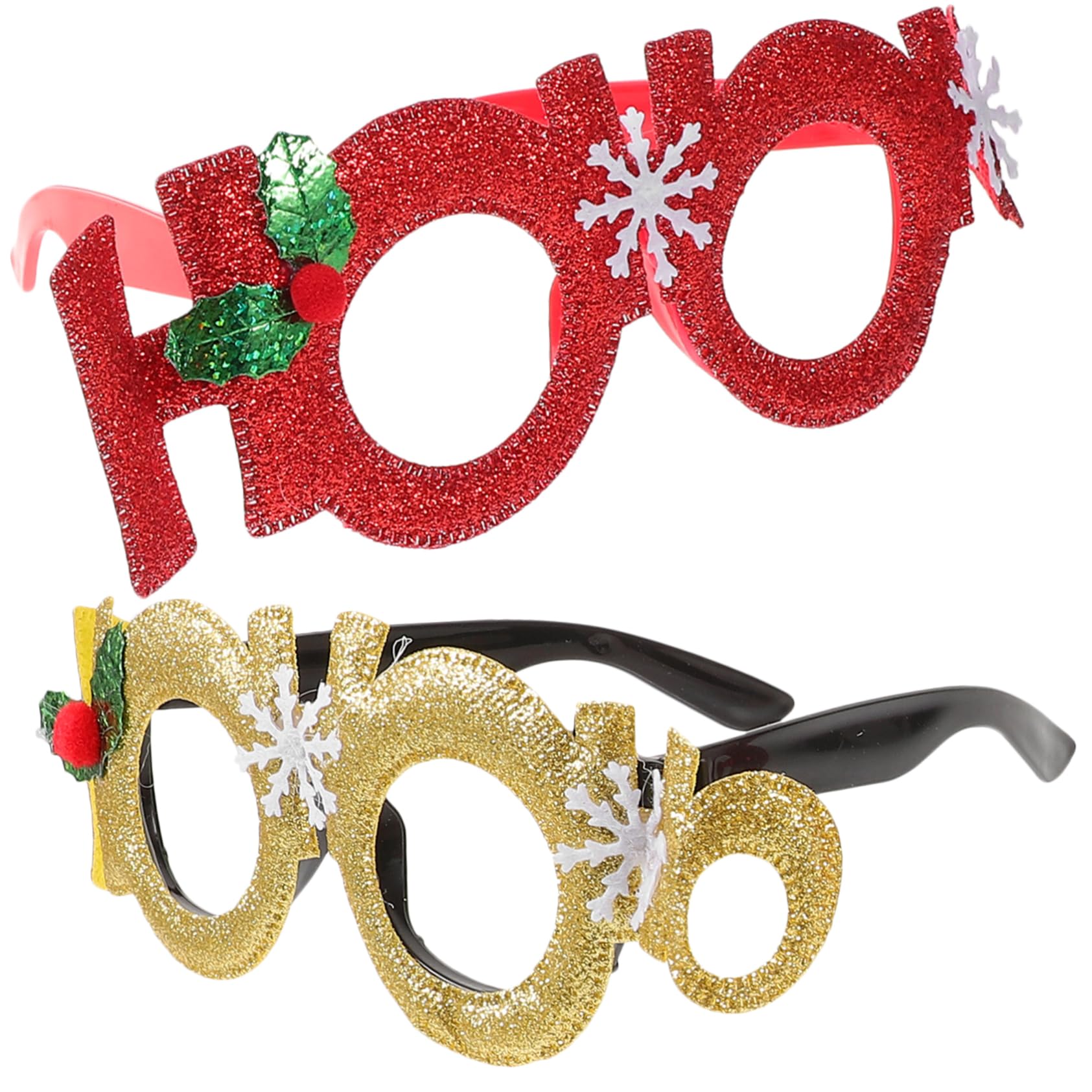BESTYASH 2Pcs Christmas Funny Glasses Props for Adults and Festive Eyewear Frames for Holiday Parties Creative Xmas Decorations and Design