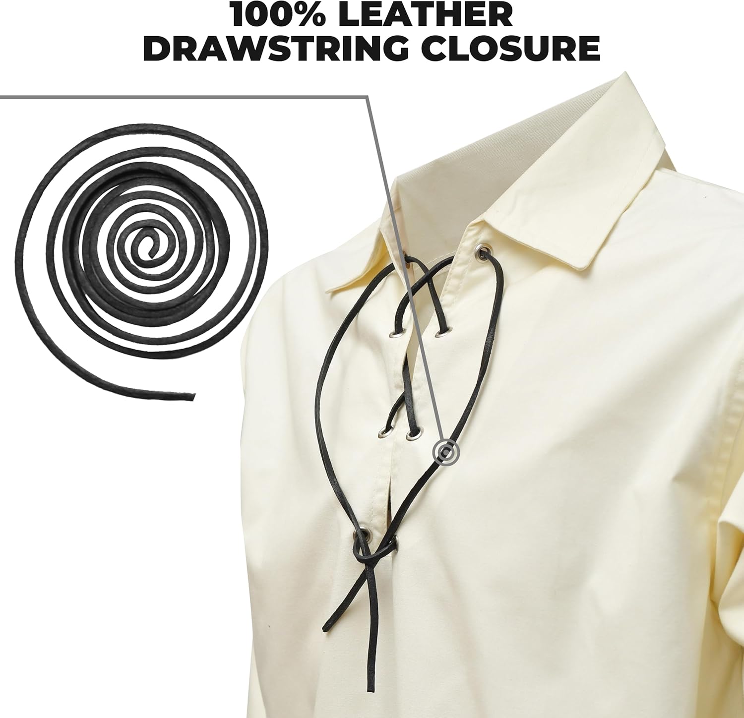 Jacobite Shirt for Men Scottish Ghillie Kilt Shirt Long Sleeve Lace Up Medieval Renaissance Pirates Shirt - Image 5