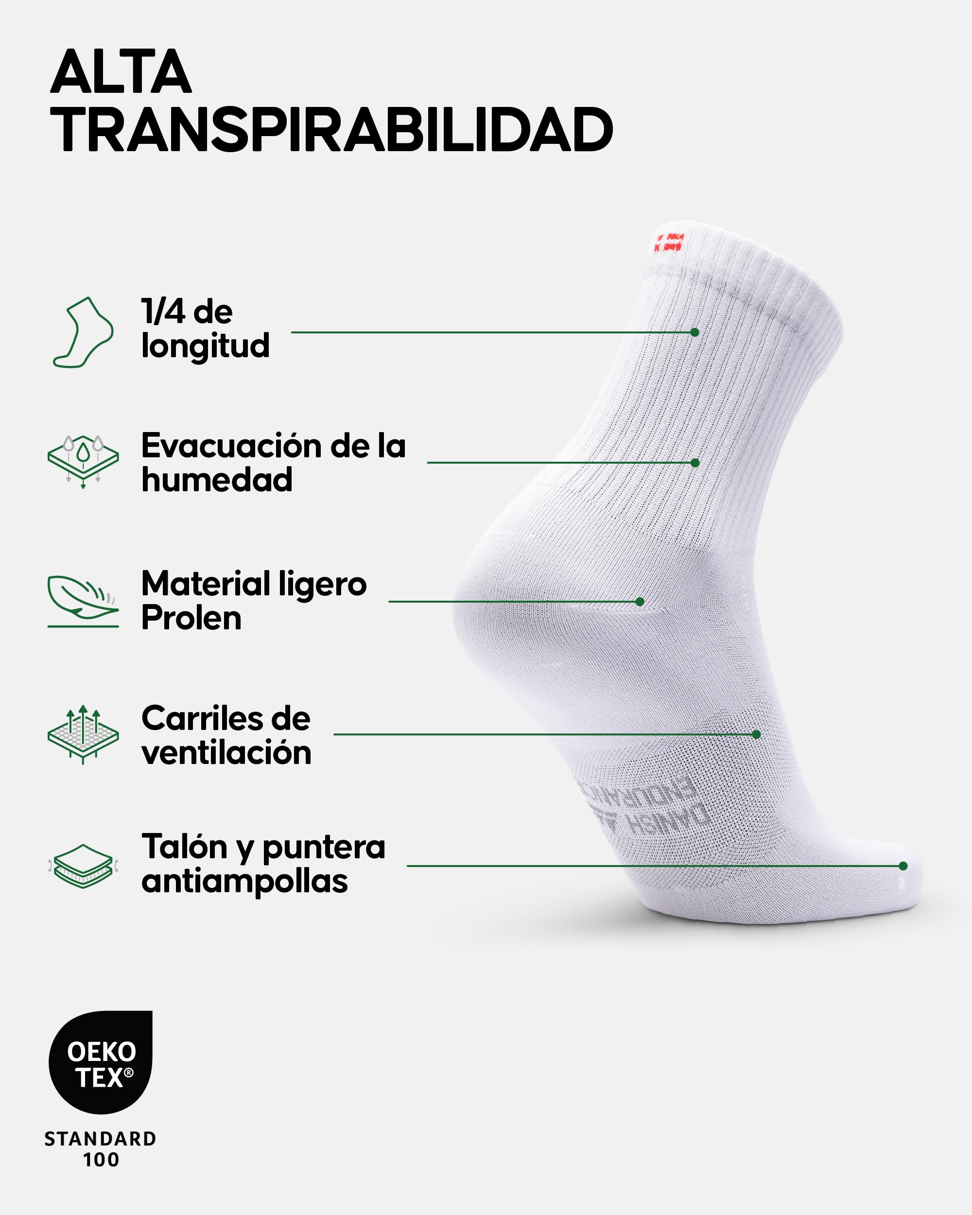DANISH ENDURANCE Calcetines Casuales Deportivos, 3 y 5 Pack Blanco 43-47