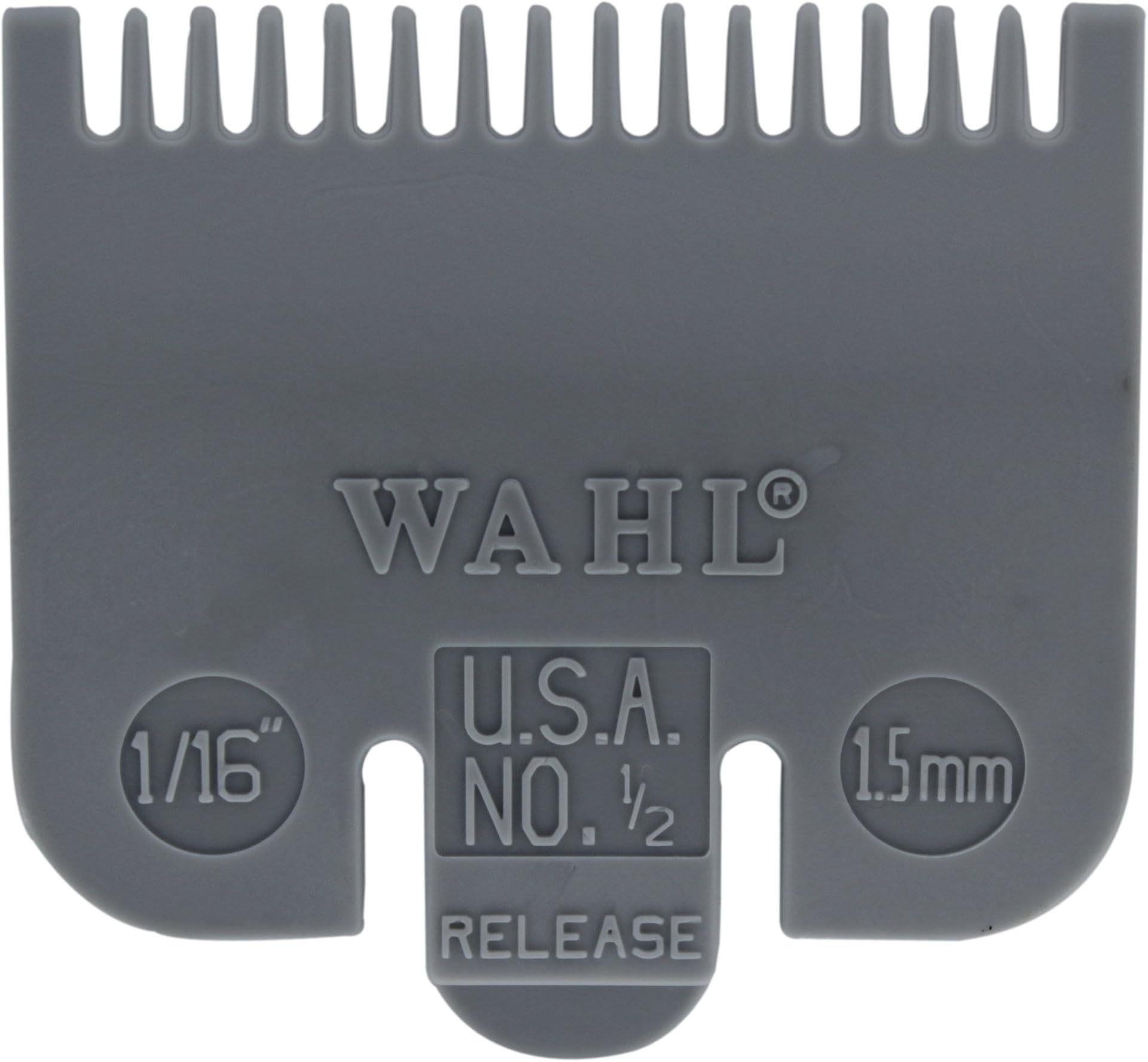 Wahl Professional Color Coded Comb Attachment #3137-101 - Grey #1/2 - 1/16" (1.5 mm) - Great for Professional Stylists and Barbers