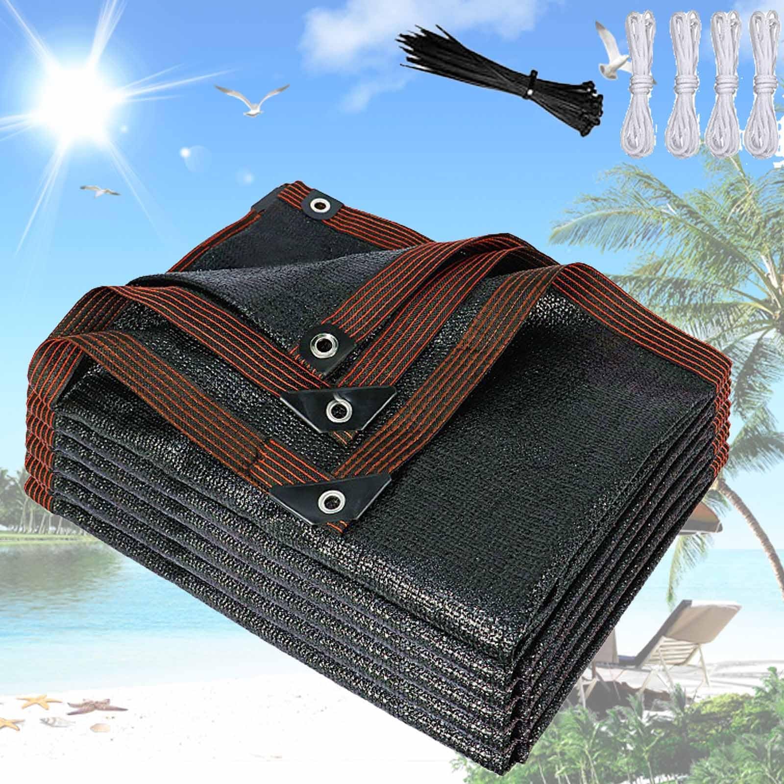 Filet d'ombrage serre 90% noir 6x10 pieds bâche protection solaire jardin pergola avec cordes