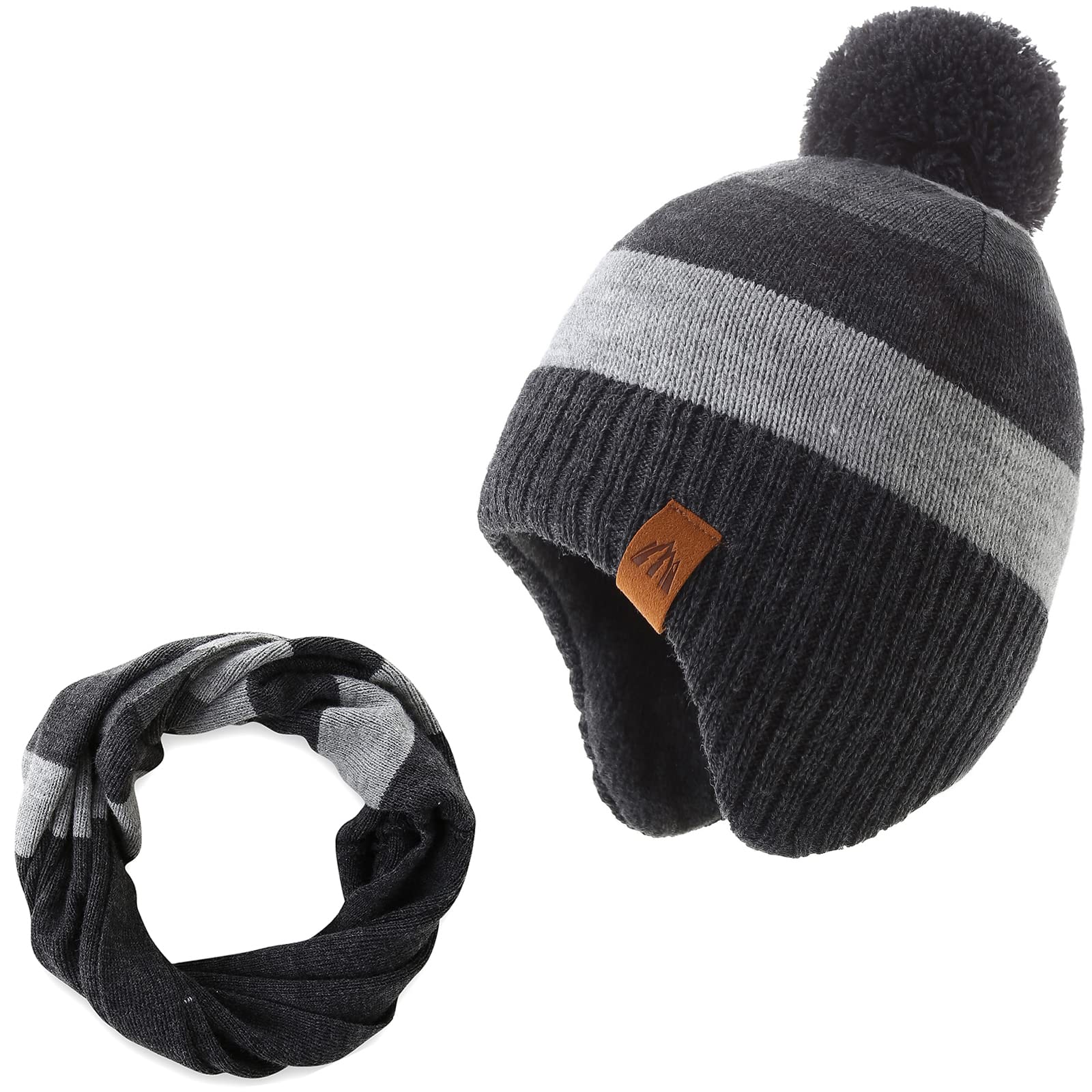 Boys Winter Hat Baby Beanies with Earflap Upgrade Fleece-Lined Skiing Toddler Hat