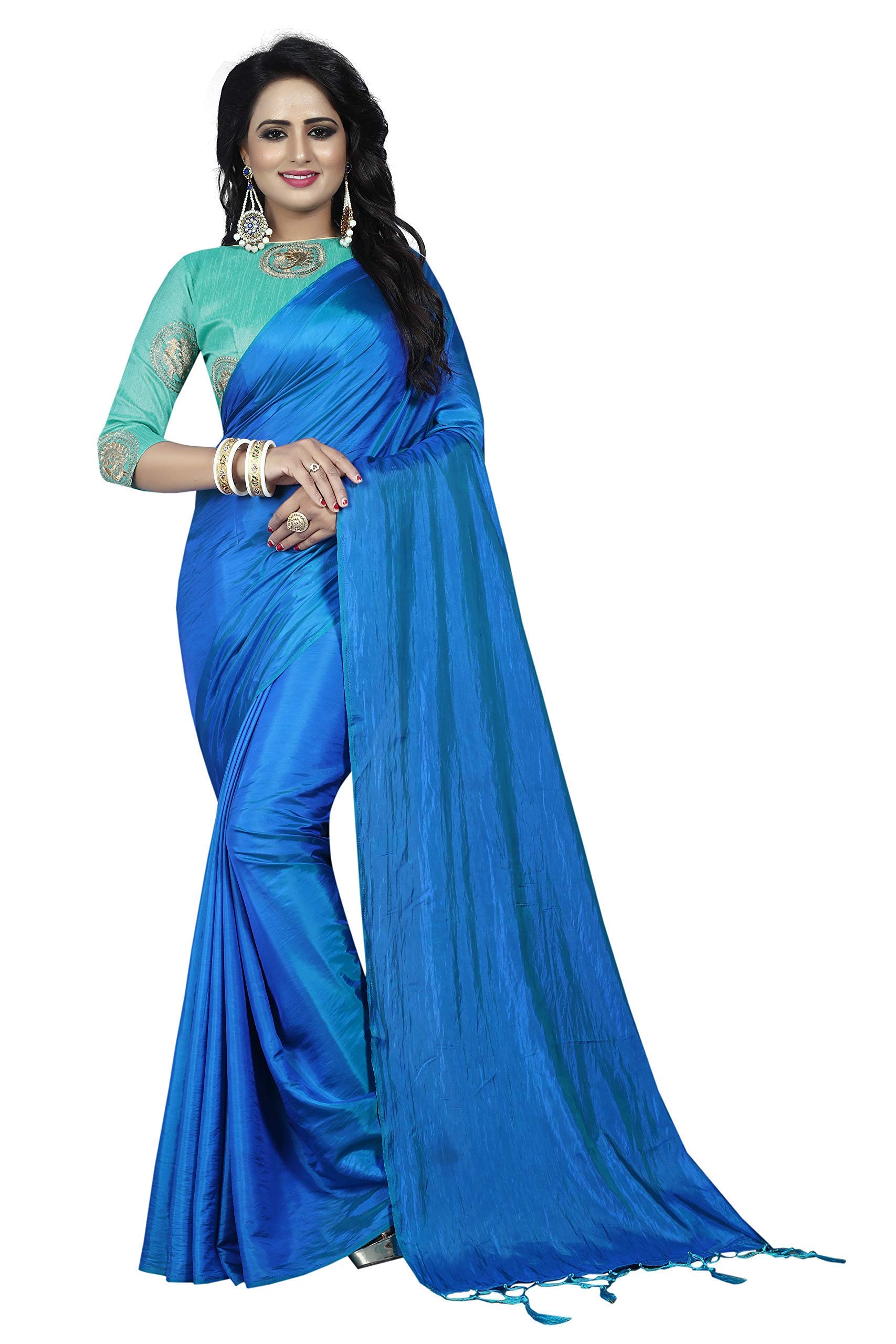 RIVAN FASHIONWOMAN PEPER SILK SAREE_{FIROZI}_
