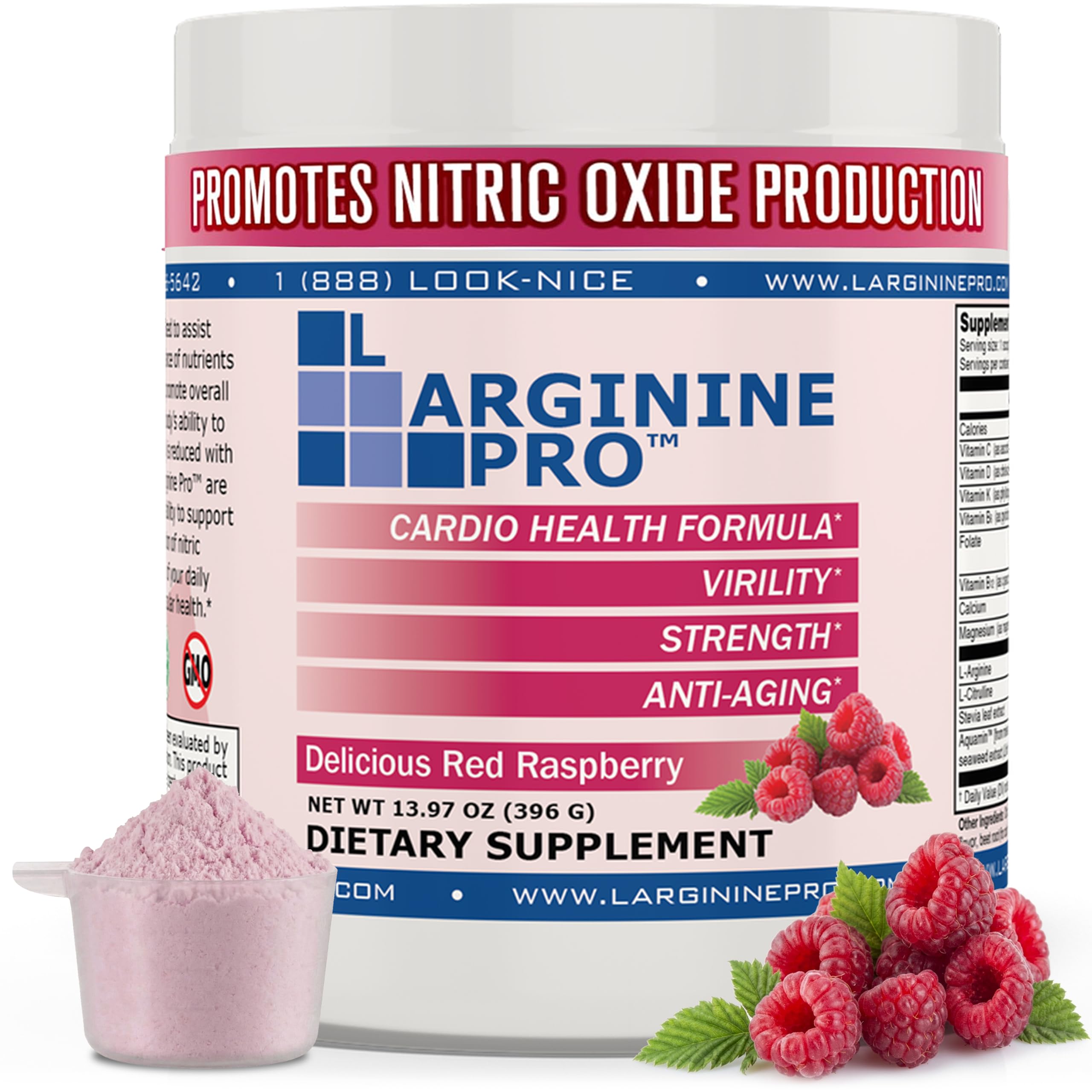 | 5,500mg L-Arginine Plus L-Citrulline 1,100mg | Powder Drink Mix | Nitric Oxide Booster | Supports Pre Workout Energy for Men & Women (1Jars)