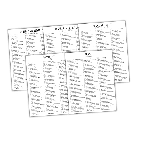 Bucket List and Life Skills Checklist for Growing Up Ages