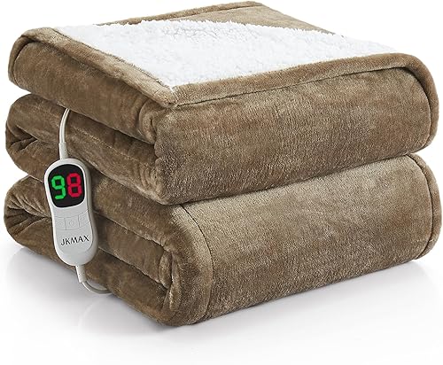 JKMAX Manta térmica eléctrica de 50 x 60 pulgadas, 10 ajustes de calor, 5 niveles de apagado automático, protección contra sobrecalentamiento, disponible en Yaxa El Salvador